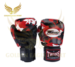 Găng Tay Boxing Twins – CAMO ĐỎ