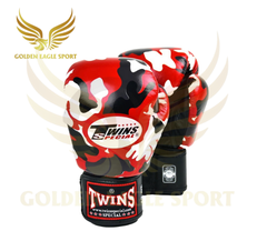 Găng Tay Boxing Twins – CAMO ĐỎ