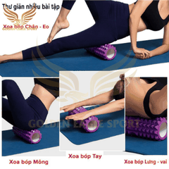 Con Lăn Yoga Massage Foam Roller - Ống Trụ Lăn Xốp Tập Thể Thao Giãn Cơ Gai Nhọn - Hãng Dododios