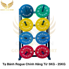 Tạ bánh cao su ROGUE cao cấp lỗ 50 nhập khẩu 15kg (màu vàng)