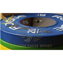 Tạ bánh cao su lõi thép nhỏ ROGUE cao cấp lỗ 50 nhập khẩu 10kg (màu xanh lá cây)