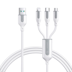 Cáp sạc Joyroom đa năng 3 in 1 S-1T3066A15 Ice-Crystal Series 66W USB to Lightning+TypeC+Micro Fast Charging Data Cable