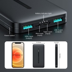 Sạc dự phòng Joyroom T012 power bank 10000mAh black