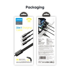 Cáp sạc Joyroom S-1230G4 3-in-1 charging cable(lightning+typec+micro)1.2M-black