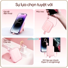 Sạc dự phòng Joyroom Jelly Series 22.5W Power Bank 10000mAh tích hợp 2 dây sạc USBC + iPhone