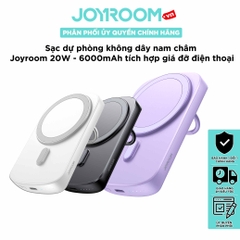 Sạc dự phòng không dây nam châm Joyroom 20W tích hợp giá đỡ điện thoại