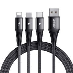 Cáp sạc Joyroom S-1230G4 3-in-1 charging cable(lightning+typec+micro)1.2M-black