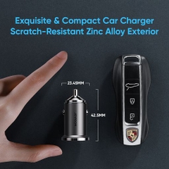 Tẩu sạc nhanh Joyroom A35 45W Mini 2 cổng sạc ring-pull fast car charger