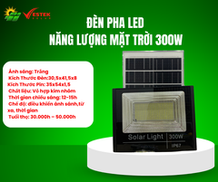 Đèn Pha Led Năng Lượng Mặt Trời 300W ( Vỏ Nhôm )