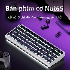 Nut65 - Kit bàn phím cơ nhôm 3 mode LED RGB