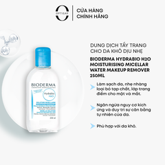 Dung dịch tẩy trang Bioderma Hydrabio H2O Moisturising Micellar Water makeup remover 250ml dành cho da khô BDRMKR02