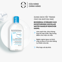 Dung dịch tẩy trang Bioderma Hydrabio H2O Moisturising Micellar Water makeup remover 500ml dành cho da khô BDRMKR01