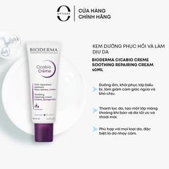 [Bản Mỹ 40ml] Kem dưỡng Bioderma Cicabio Creme Soothing repairing cream phục hồi da và làm dịu làn da tổn thương BDKD01