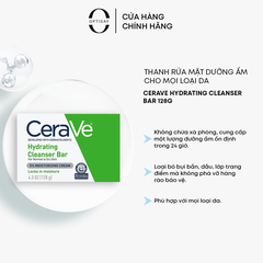 Thanh rửa mặt dưỡng ẩm Cerave Hydrating Cleanser Bar 128g dành cho da thường tới da khô CERAVEFCLS03