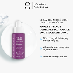 [Bản Mỹ 20ml] Serum Paula's Choice Clinical Niacinamide 20% Treatment thu nhỏ lỗ chân lông tối ưu PCSR02
