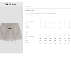 Quần Fear of God Essentials Running Short Silver Cloud 160BT232022F