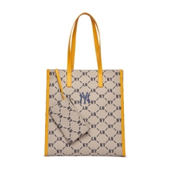 Túi Tote MLB Monogram DIA Jacquard NY Beige 3AORM012N-50BGS