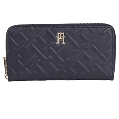 Ví Tommy Hilfiger Iconic Large Zip Wallet Mono Space Blue AW15272 400