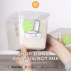 Hộp đựng bột, bột mix dạng nằm nắp bật 3L