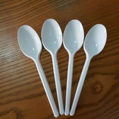 Muỗng nhựa (Thìa) đem về màu trắng 20cm (bịch 100 cái)