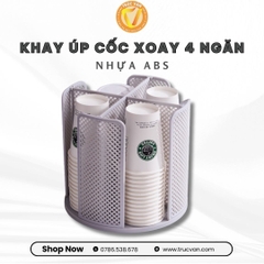 Khay úp cốc xoay vòng 4 ngăn