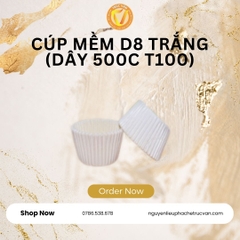 Cúp mềm D8 trắng (Dây 500c T100)