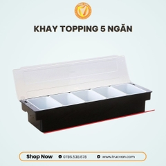 Khay topping nhựa 5 ngăn