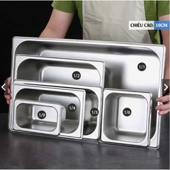 Khay inox 1/4 cao 10cm