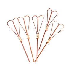 Tăm tre xiên trái cây trái tim màu đỏ 100 chiếc, 12cm