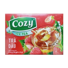 Trà Dâu Hòa Tan Cozy Ice Tea hộp 270g (18 gói x 15g)