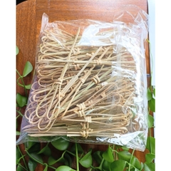 Tăm tre xiên trái cây trái tim màu tự nhiên 100 chiếc, 12cm