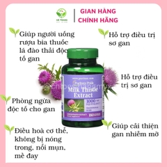 Viên uống bổ gan Milk Thistle Extract 1000mg Puritan's Pride, lọ 180 viên