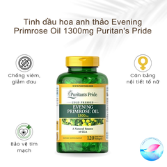 Viên uống tinh dầu Hoa Anh Thảo Evening Primrose Oil 1300mg Puritan’s Pride, lọ 120 viên