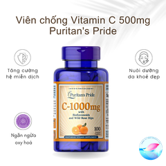 Viên uống Vitamin C 500mg Puritan's Pride, lọ 100 viên