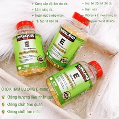 Viên Uống Vitamin E Kirkland 400 IU 500 - Hỗ Trợ Làm Đẹp Da, Chống Lão Hoá, Giảm Mụn Trứng Cá