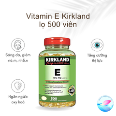 Viên Uống Vitamin E Kirkland 400 IU 500 - Hỗ Trợ Làm Đẹp Da, Chống Lão Hoá, Giảm Mụn Trứng Cá