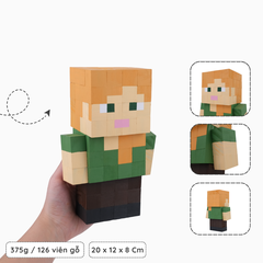 Mô Hình Gỗ Minecraft Alex (size M)