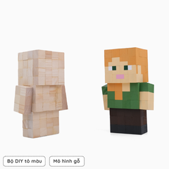 Mô Hình Gỗ Minecraft Alex (size M)