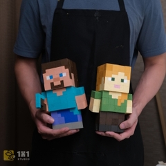 Mô Hình Gỗ Minecraft Alex (size M)