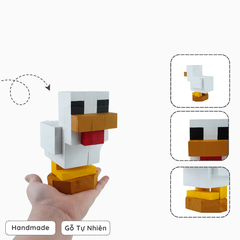 Mô Hình Gỗ Minecraft Chicken (size s)