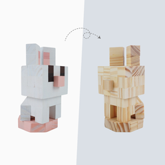 (DIY) Kit Tô Màu Mô Hình Minecraft Rabbit Thỏ (s)