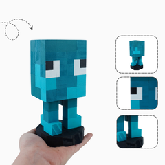 Mô Hình Gỗ Minecraft Squid Mực (s)