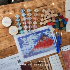 Kit Tự Làm Tranh Pixel Gỗ Phú Sĩ Đỏ (Blur)