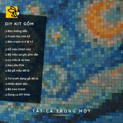 Kit Tự Làm Tranh Pixel Gỗ Starry Night 80x63 cm (Chill Khổ Lớn)