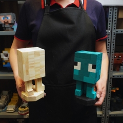 Mô Hình Gỗ Minecraft Squid Mực (s)