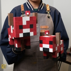 Mô Hình Gỗ Minecraft Mooshroom Đỏ (Art Toy)
