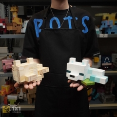 Mô Hình Gỗ Minecraft Cáo Tuyết (size s)
