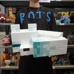 Mô Hình Gỗ Minecraft Cáo Tuyết (size XL)