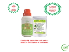 Bộ đôi  sản phẩm diệt khuẩn và làm sạch nguồn nước ao nuôi Bkc Dobio + Dobio Algae