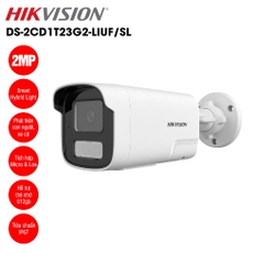 CAMERA HIKVISION DS-2CD1T23G2-LIUF/SL 2MP THÂN (4MM,SÁNG KÉP,IR50M,ĐÀM THOẠI,THẺ) VAT